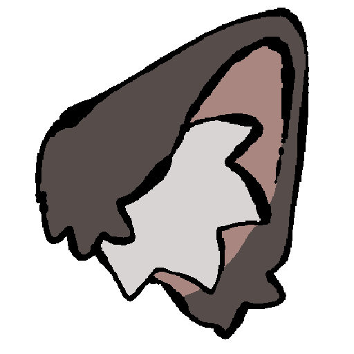 a brown and white cat ear